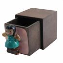 Quadratic Wooden Box with Character - Angel on trunk 2