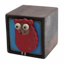 Quadratic Wooden Box with Character - Hedgehog
