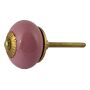 Ceramic door knob shabby chic - unicolour - rose