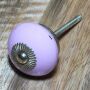 Ceramic door knob shabby chic - unicolour - rose