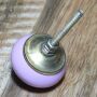 Ceramic door knob shabby chic - unicolour - rose