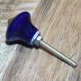 Ceramic door knob shabby chic conical - unicolour - blue