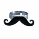 Ring - Moustache - silver-coloured - small