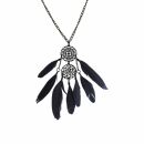 Necklace with pendant - Feathers and emblem