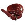 Leather belt with studs 1-row - red - 2 cm - all sizes