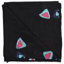 Cotton Scarf - evil grin cat - face - pink ears - black - square scarf
