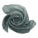 Baumwolltuch - grau - dunkelgrau Lurex silber - quadratisches Tuch