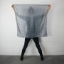 Baumwolltuch - grau - dunkelgrau Lurex silber - quadratisches Tuch