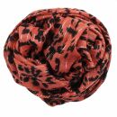 Sciarpa di cotone - leopardo 1 rosso - argento - foulard quadrato