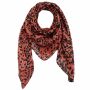 Sciarpa di cotone - leopardo 1 rosso - argento - foulard quadrato