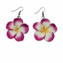 Earrings - Flower purple and white