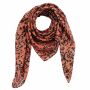 Cotton Scarf - Leopard 1 red - gold - squared kerchief