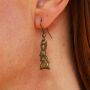 Earrings - rabbits - old gold