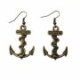 Earrings - anchors - old gold