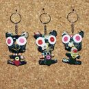 Doll with button-eyes - Tired Cat 02 - Keychain