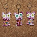 Doll with button-eyes - Tired Cat 04 - Keychain