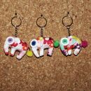 Doll with button-eyes - Elephant 03 - Keychain