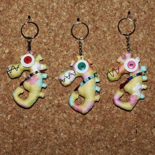 Doll with button-eyes - Seahorse 06 - Keychain