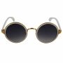 Round Retro Sunglasses - golden and white