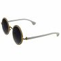 Round Retro Sunglasses - golden and white