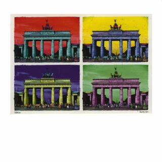 Cartolina - Berlino colorata - Porta di Brandeburgo