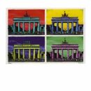 Postkarte - Berlin coloured - Brandenburger Tor