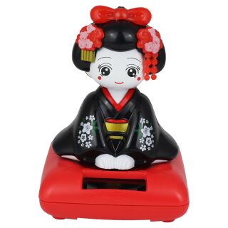 Solar Wobble Figure - Geisha sitting - black