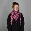 Kufiya - Keffiyeh - Calaveras con sable rosa-fucsia - negro - Pañuelo de Arafat