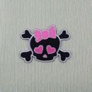 Parche - cráneo con lazo - negro-pink