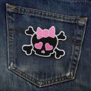 Patch - teschio con cuore - nero-rosa - toppa