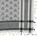 Kufiya - Keffiyeh - Calaveras con sable blanco - negro - Pañuelo de Arafat