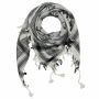 Kufiya - Keffiyeh - Calaveras con sable blanco - negro - Pañuelo de Arafat