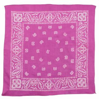 Bandana Scarf - Paisley pattern 01 - pink - white - squared neckerchief