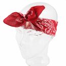 Pañuelo para la cabeza y el cuello - Paisley muestra 01 rojo - blanco - Pañoleta - Bandana