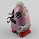 Robot - Robot de hojalata - Robot huevo - rojo - burdeos - Juguete de lata
