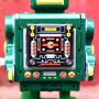 Robot - Robot de hojalata - Green Robot - Juguete de lata
