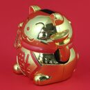 Glückskatze - Maneki-neko - Winkekatze Solar - 9,5 cm - gold