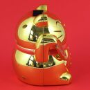 Glückskatze - Maneki-neko - Winkekatze Solar - 9,5 cm - gold