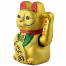 Agitando gato chino - Maneki neko de carámica - 26 cm - oro