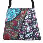 Cloth bag - Three different Floral Designs - turquoise, purple, white - Sling bag