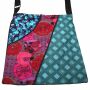 Cloth bag - Three different Floral Designs - turquoise, magenta, olivegreen - Sling bag