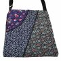 Cloth bag - Three different Floral Designs - purple, dark blue, dark green - Sling bag