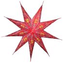 Estrella de papel - Estrella de Navidad - Estrella de 9 puntas - rojo-azul-amarillo - 60 cm