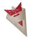 Papierstern - Weihnachtsstern - Stern 5zackig rot gemustert - 60 cm