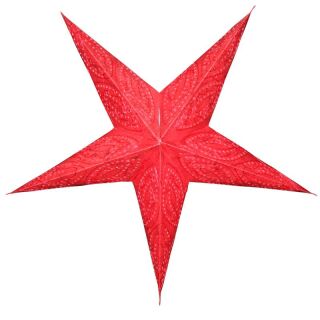 Stella di carta - Stella di Natale - Stella a 5 punte - rossa - 60 cm