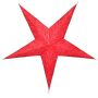 Estrella de papel - Estrella de Navidad - Estrella de 5 puntas - roja - 60 cm