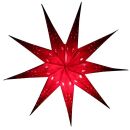 Estrella de papel - Estrella de Navidad - Estrella de 9 puntas - estampada rojo - 60 cm