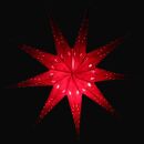 Papierstern - Weihnachtsstern - Stern 9zackig rot gemustert - 60 cm