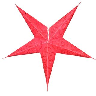Stella di carta - Stella di Natale - Stella a 5 punte - fantasia rossa - 40 cm