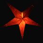 Estrella de papel - Estrella de Navidad - Estrella de 5 puntas - estampada naranja - 40 cm
